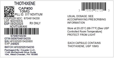 Label (70954 017 10 Thiothixene 10mg 67046 1542 30)